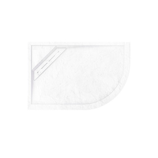 Kudos Connect2 Offset Quad Shower Tray 120 x 90 CM, Left Hand - Slate Effect White