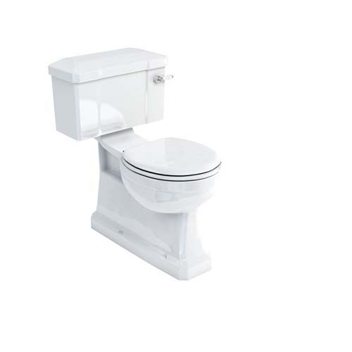 Burlington Extended Depth Close Coupled / Low Level Cistern 52cm Wide & Ceramic Lever Incl Back Entry Cistern Fittings - White