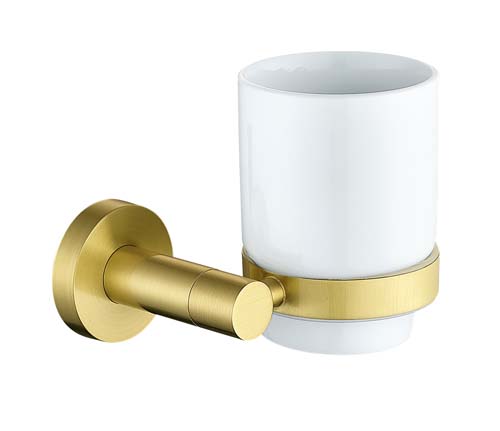 Bayou Tumbler & Holder - Brushed Brass