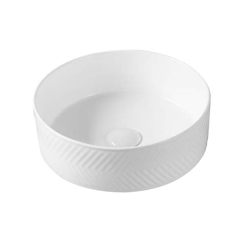 Bayou Chevron Patterned Bowl 365 x 365 x 12cm - White