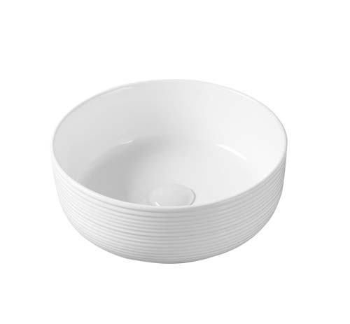 Bayou Fineline Patterned Bowl 36 x 36 x 125cm - White