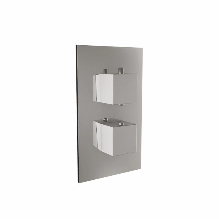 Bayou Twin Square Handle, 2 Outlet Concealed Valve with Diverter - Chrome