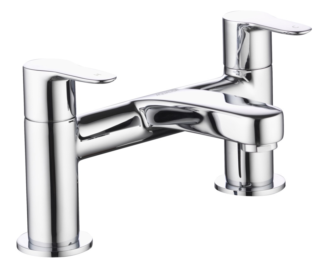 Aqualisa Central Deck Bath Filler - Chrome