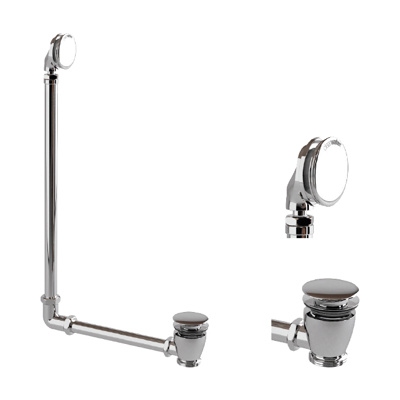 Clearwater Accessories External Bath Overflow Click Clack Waste - Chrome