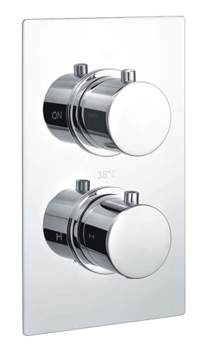 Bayou Concealed Shower Valve Round Handle Single Outlet - Chrome 12