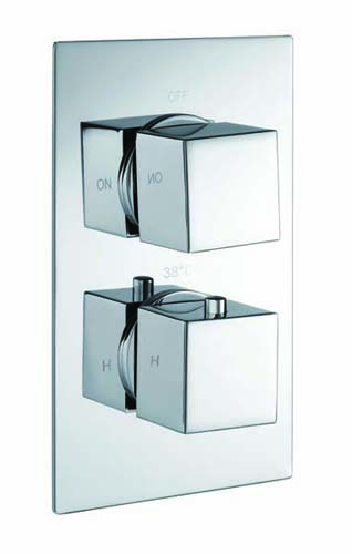 Bayou Concealed Shower Valve Square Handle Single Outlet - Chrome