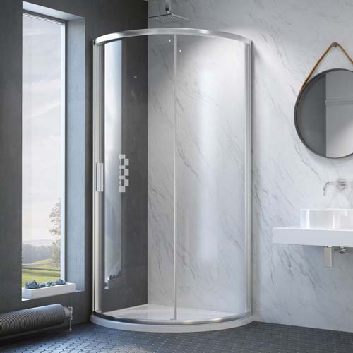 Kudos Curved Shower Tray 910 x 910 x 1010mm - White