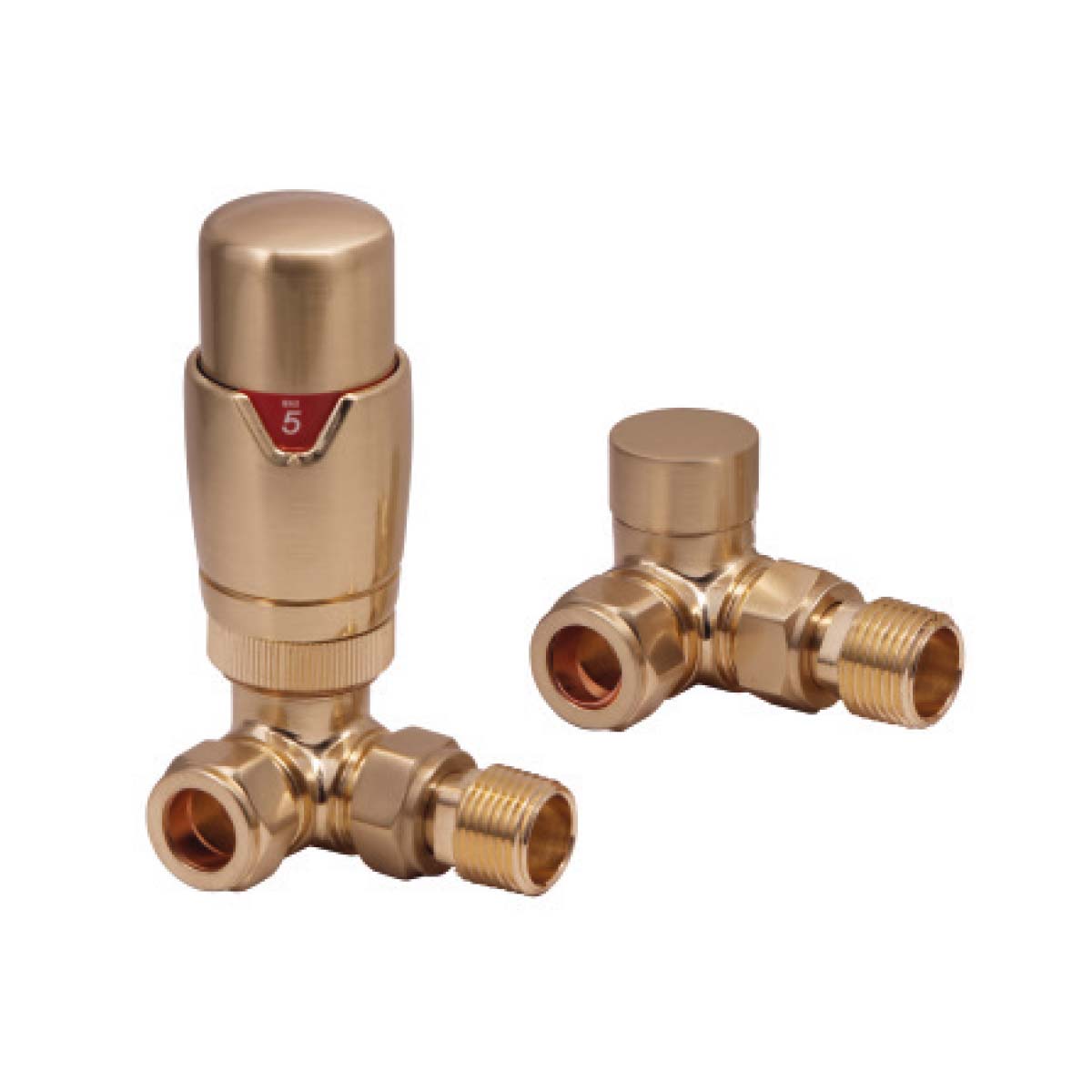 Bayou Designer Corner Valves - Brushed Brass