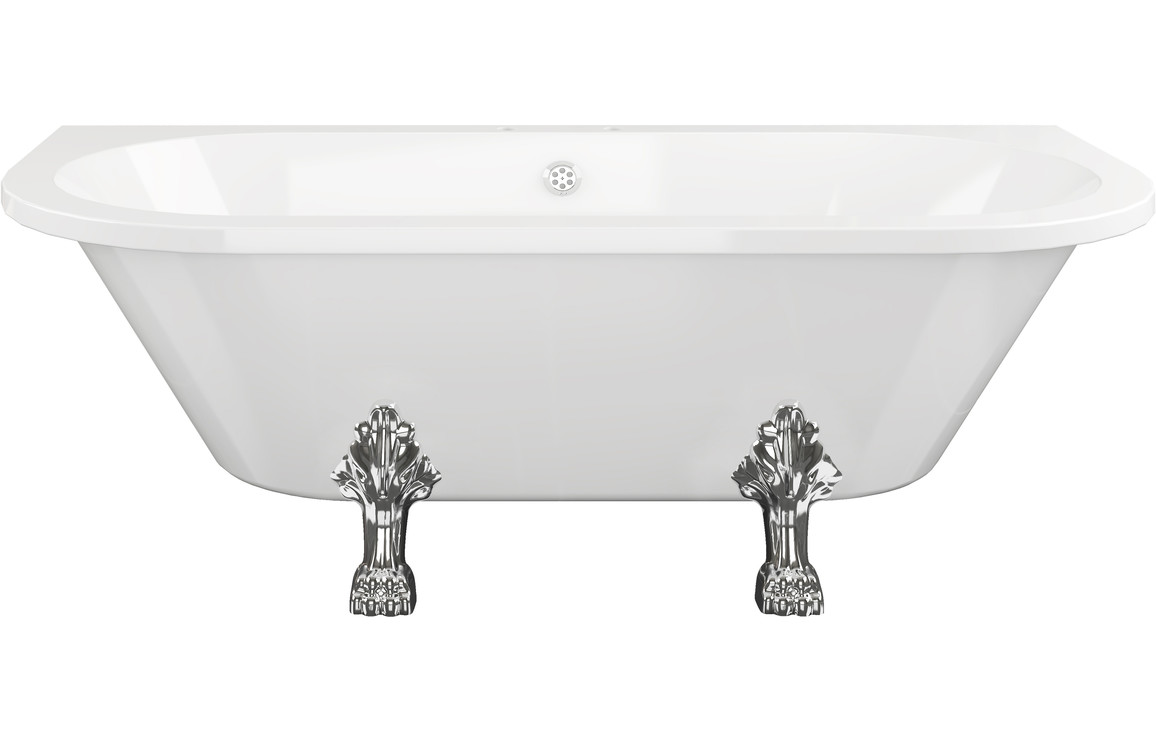 Bayou Freestanding Back To Wall 1700 x 800 x 600mm 2TH Bath w/Feet - White