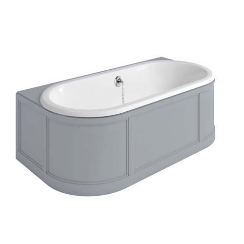 Burlington London Bath with Back To Wall Surround Bath - White / Grey 3