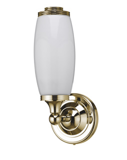 Burlington Round Base Tube Frosted Glass Shade - Gold