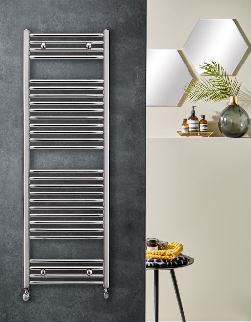 Bayou Elan Straight Chrome Height 1200mm Width 600mm 370 Watts / 1262 Btu Depack 300 - Chrome