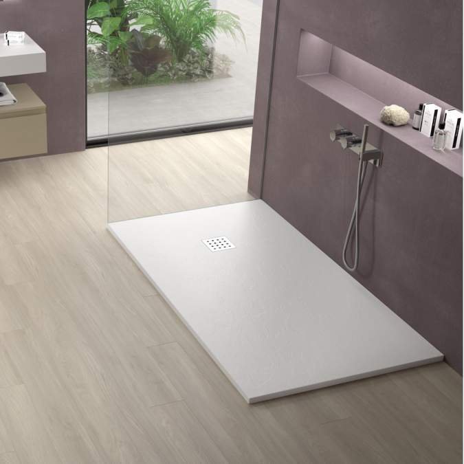 Bayou Essenza Shower Trays 80 x 140cm - White Slate