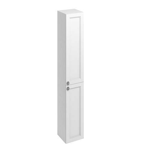 Burlington Tall Unit 30 x 191H x 30cm with Two Soft Close Doors & Four Adjustable Glass Shelves - Matt White 11
