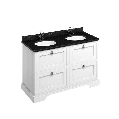 Burlington Vanity Unit 130 x 85H x 55cm with Four Soft Close Drawers - Matt White