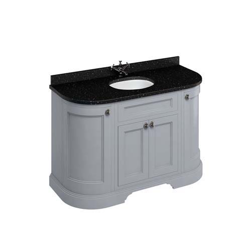 Burlington 134cm Curved Vanity Unit with Doors and Worktop