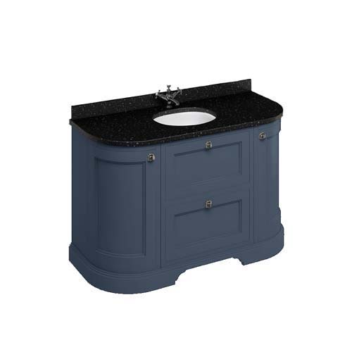 Burlington 134cm Curved Vanity Unit with Drawers, Doors and Worktop