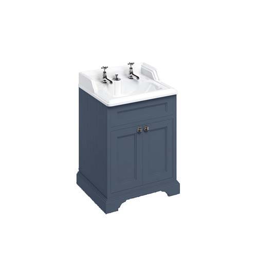 Burlington Vanity Unit 67 x 85H x 58cm with Two Soft Close Doors & Adjustable Glass Shelf - Blue 1