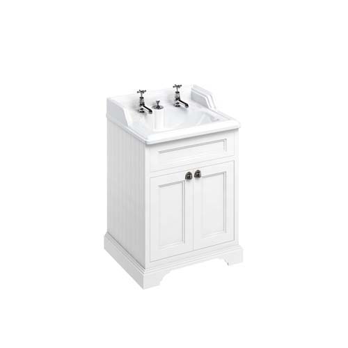 Burlington Vanity Unit 67 x 85H x 58cm with 2 Doors & Shelf - Matt White