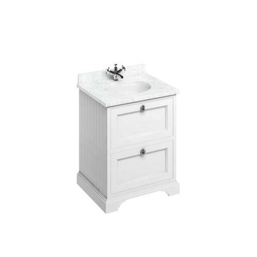 Burlington Vanity Unit 67 x 93H x 58cm with Two Soft Close Drawers - Matt White