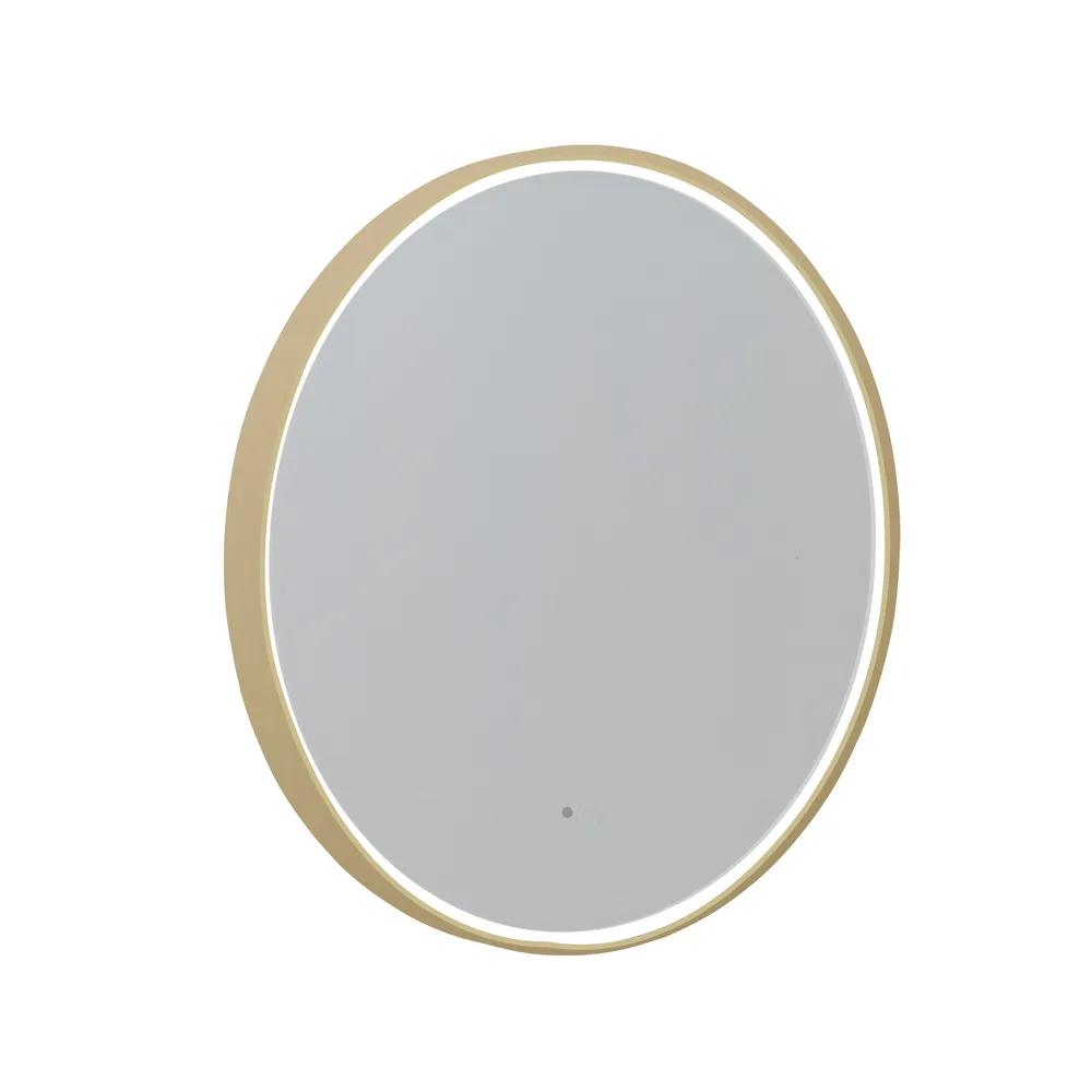 Roper Rhodes Frame 600 Round Illuminated Mirror - Brushed Brass