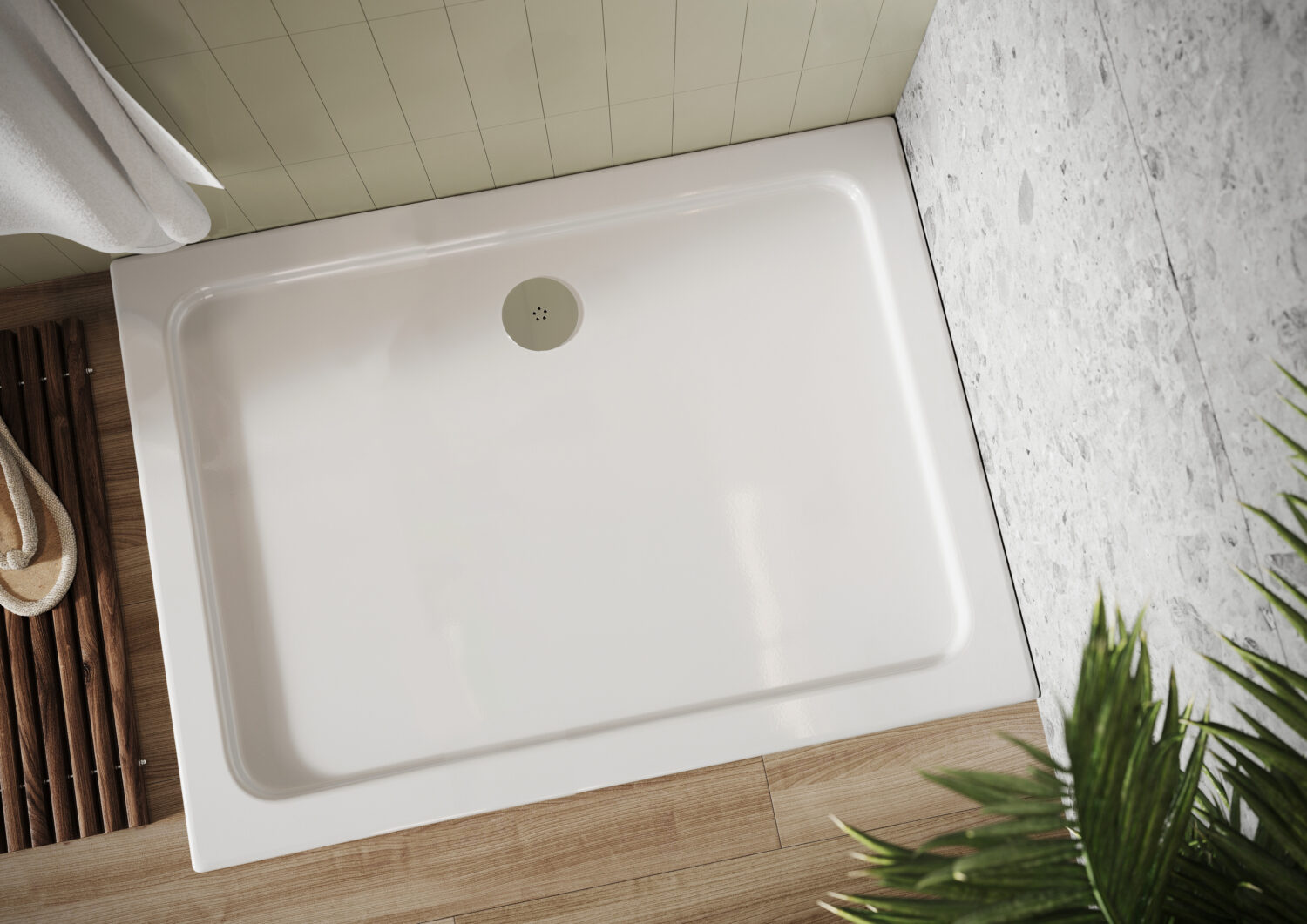 Bayou Rectangular Shower Tray 1600 x 800 - White