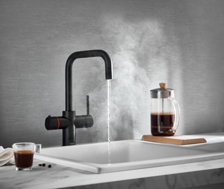 Bayou KoGE 3-in-1 Square Spout Hot Water Tap - Matt Black 4