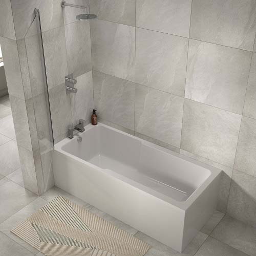 Bayou I-Bath Single Ended Shower Bath 1700 x 750mm - White 8