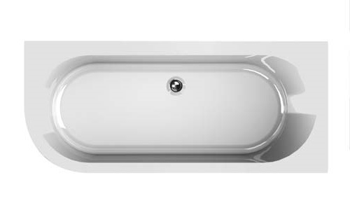 Bayou J-Bath Double Ended Bath 1650 x 725mm Right Hand - White 12