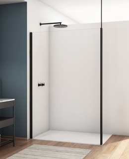 Kudos Divera Telescopic support bar for walk in - Matt Black