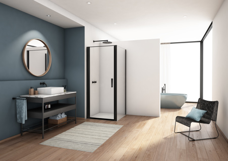 Kudos Divera 900mm Pivot Door Access 730mm - Matt Black
