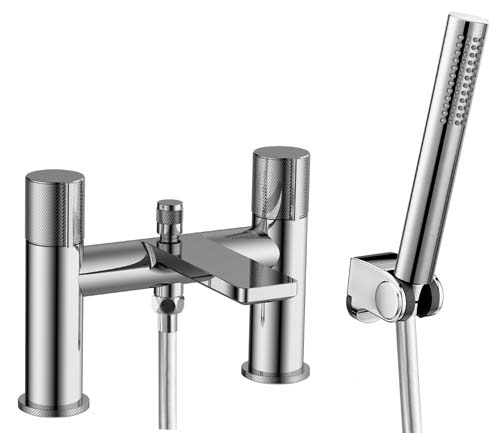 Bayou Knurl Bath Shower Mixer Inc Shower Kits - Chrome