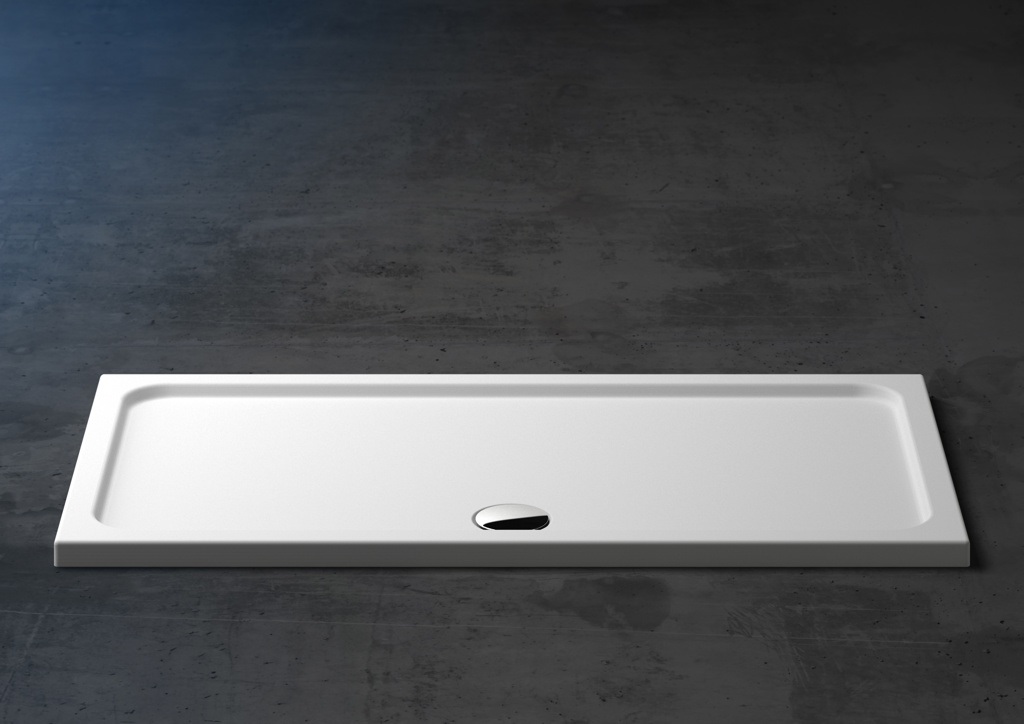 Kudos Kstone Rectangular Shower Trays 1500 x 800mm Central Waste Slip-Resistant - White