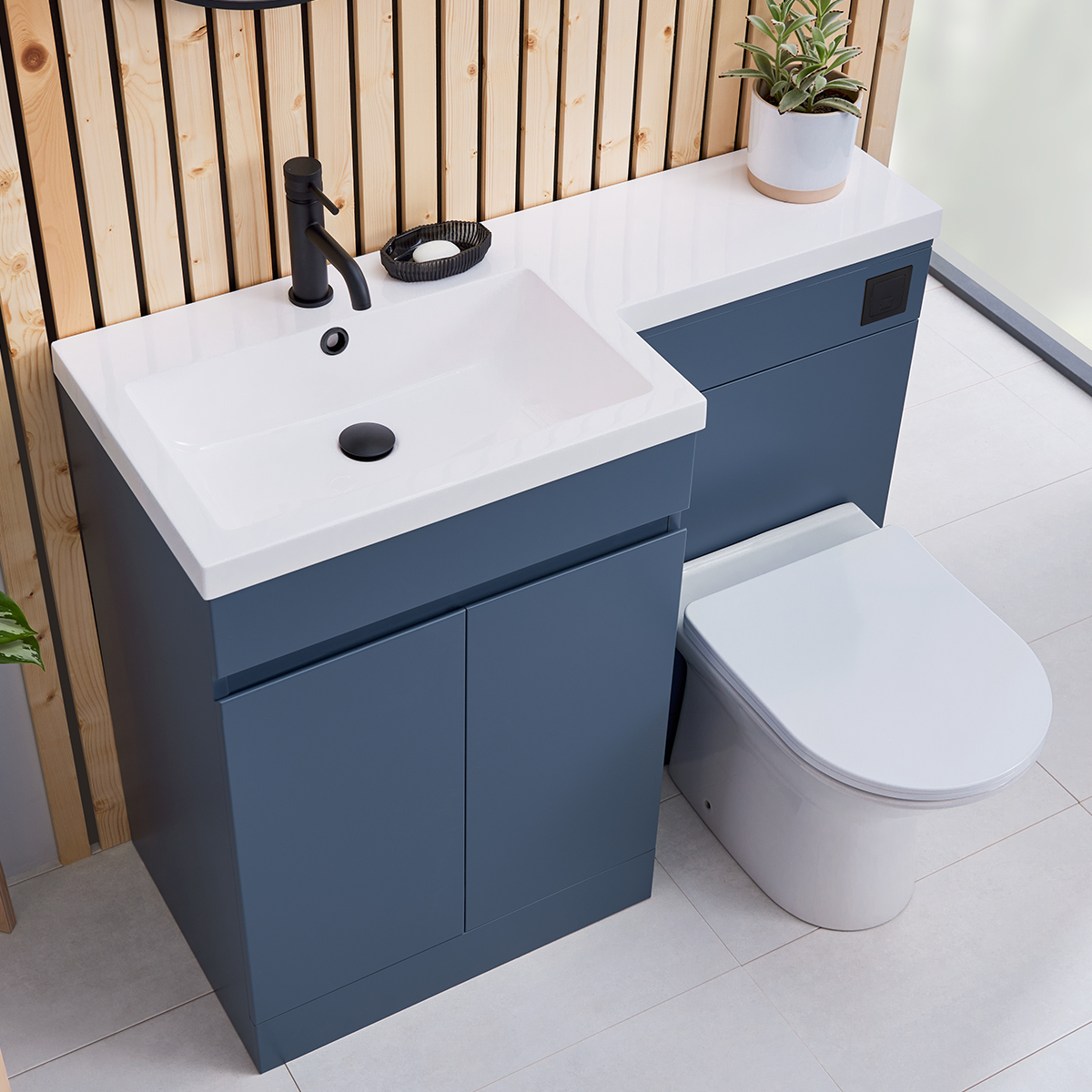 Bayou Scudo Lili 1100mm x 450mm Left Hand Basin - White