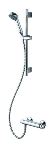 Aqualisa Midas 100 Thermostatic Bar Valve with Slide Rail Kit - Chrome