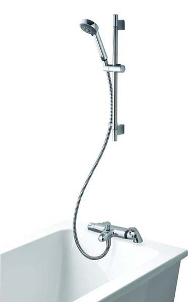 Aqualisa Midas 100 Thermostatic Bath Shower Mixer with Slide Rail Kit - Chrome