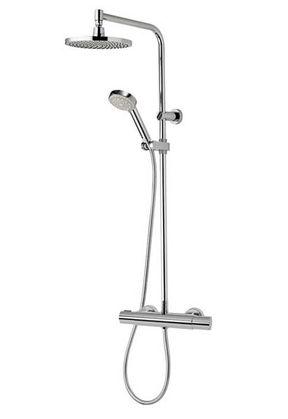 Aqualisa Midas 110 Thermostatic Bar Valve with Fixed Head & Slide Rail Kit - Chrome