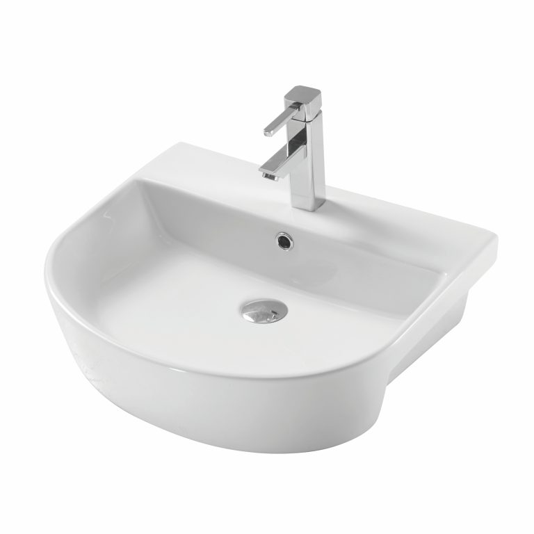 Bayou Middleton Semi Recessed Basin - White
