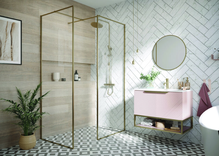Bayou Minos Framed Straight Stabilising Bar - Brushed Brass