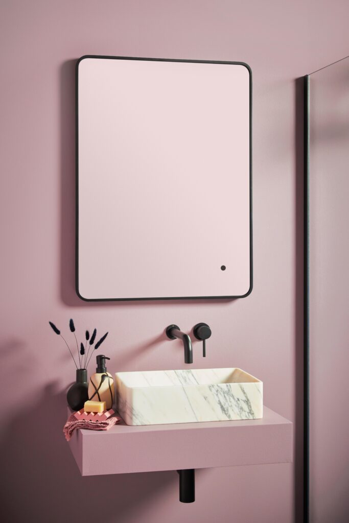 Bayou Alfie Soft Edge LED Mirror Black 600×800 - Matt Black