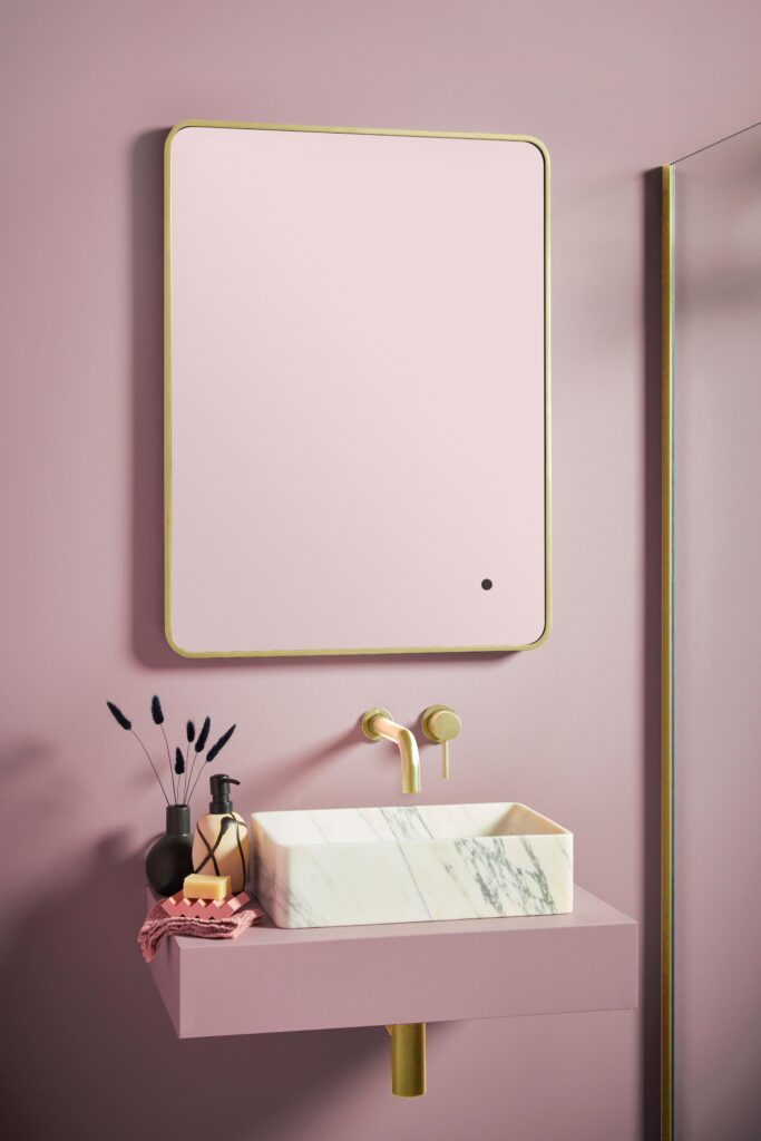 Bayou Alfie Soft Edge LED Mirror Brass 500×700 - Brushed Brass