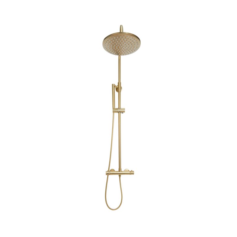 Bayou The Core Collection Core Round Rigid Riser Shower - Brushed Brass