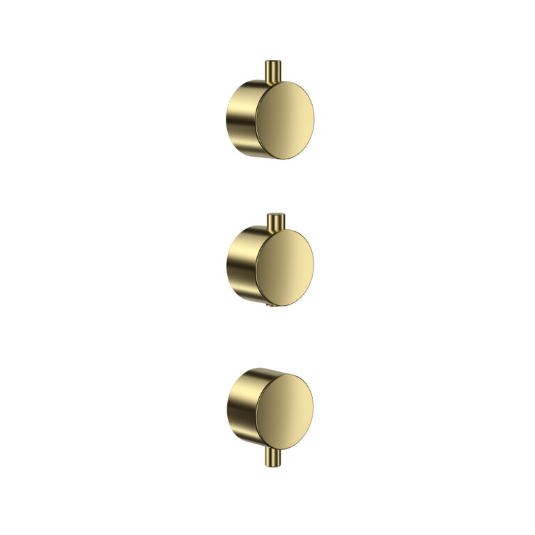 Bayou Concealed Plain Handle 3 Pack (1 Thermo 2 Flow) - Brushed Brass