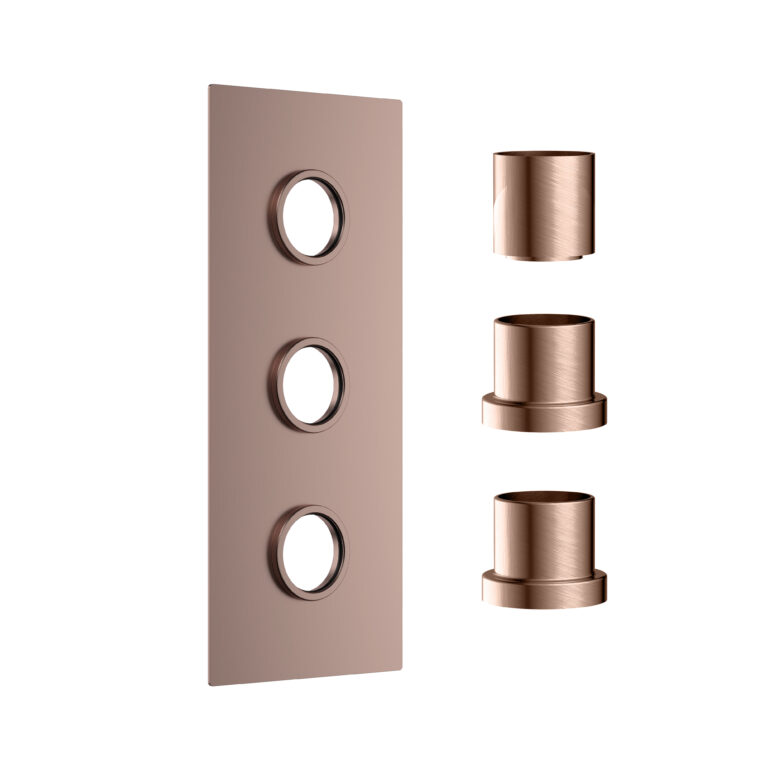 Bayou Concealed Plate with Sleeves (3 Outlet) - Brushed Bronze