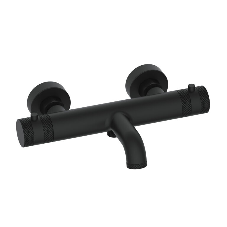 Bayou Wall Mounted Bath Shower Mixer - Matt Black