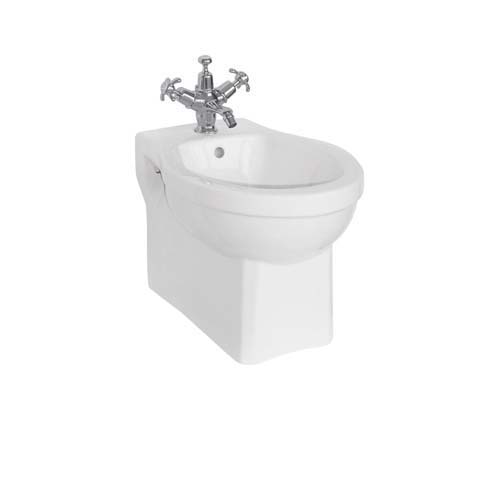 Burlington Wall Hung Bidet 355 x 50cm One Tap Hole - White