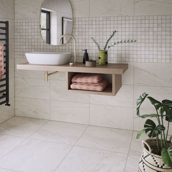 Earthsong Porcelain W&F Tile 600X300mm - Matt White