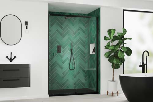 Kudos Pinnacle 8 Sliding Door For Recess 1200mm - Matt Black