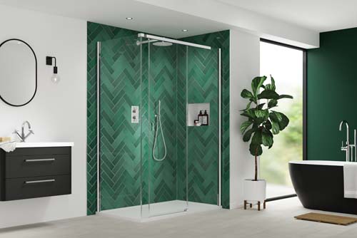 Kudos Pinnacle 8 Frameless Sliding Doors Chrome