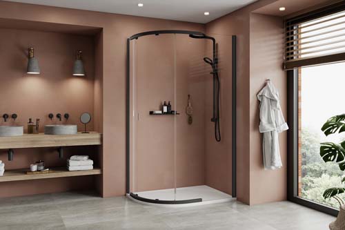 Kudos Pinnacle 8 Kudos P8 Offset Quadrant 1200 x 800mm - Matt Black